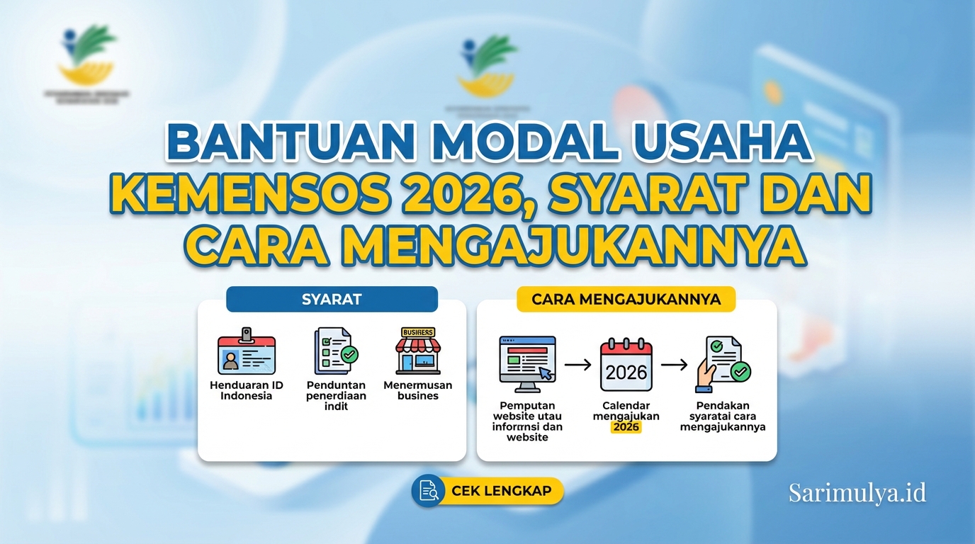 Bantuan Modal Usaha Kemensos 2026, Syarat dan Cara Mengajukannya