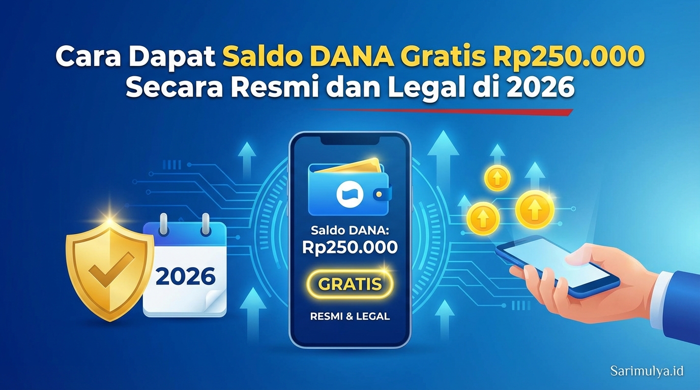 Cara Dapat Saldo DANA Gratis Rp250.000 Secara Resmi dan Legal di 2026