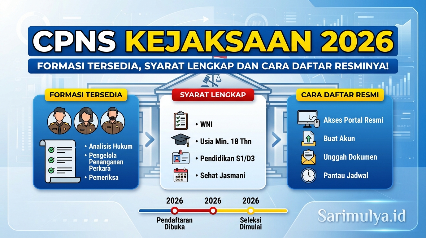 CPNS Kejaksaan 2026, Formasi Tersedia, Syarat Lengkap dan Cara Daftar Resminya!