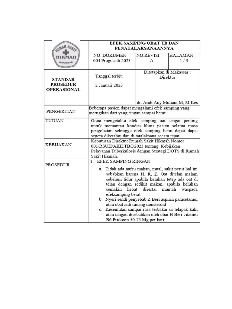 Efek Samping TB: Panduan Lengkap, Gejala & Cara Mengatasi