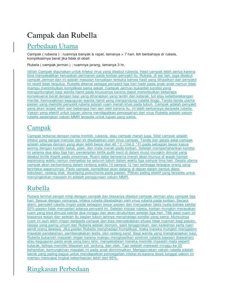 Perbedaan Campak dan Rubella: Panduan Lengkap PAPDI 2026
