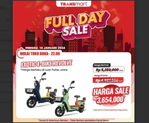Sepeda Listrik Diskon - Buruan ke Transmart Full Day Sale!